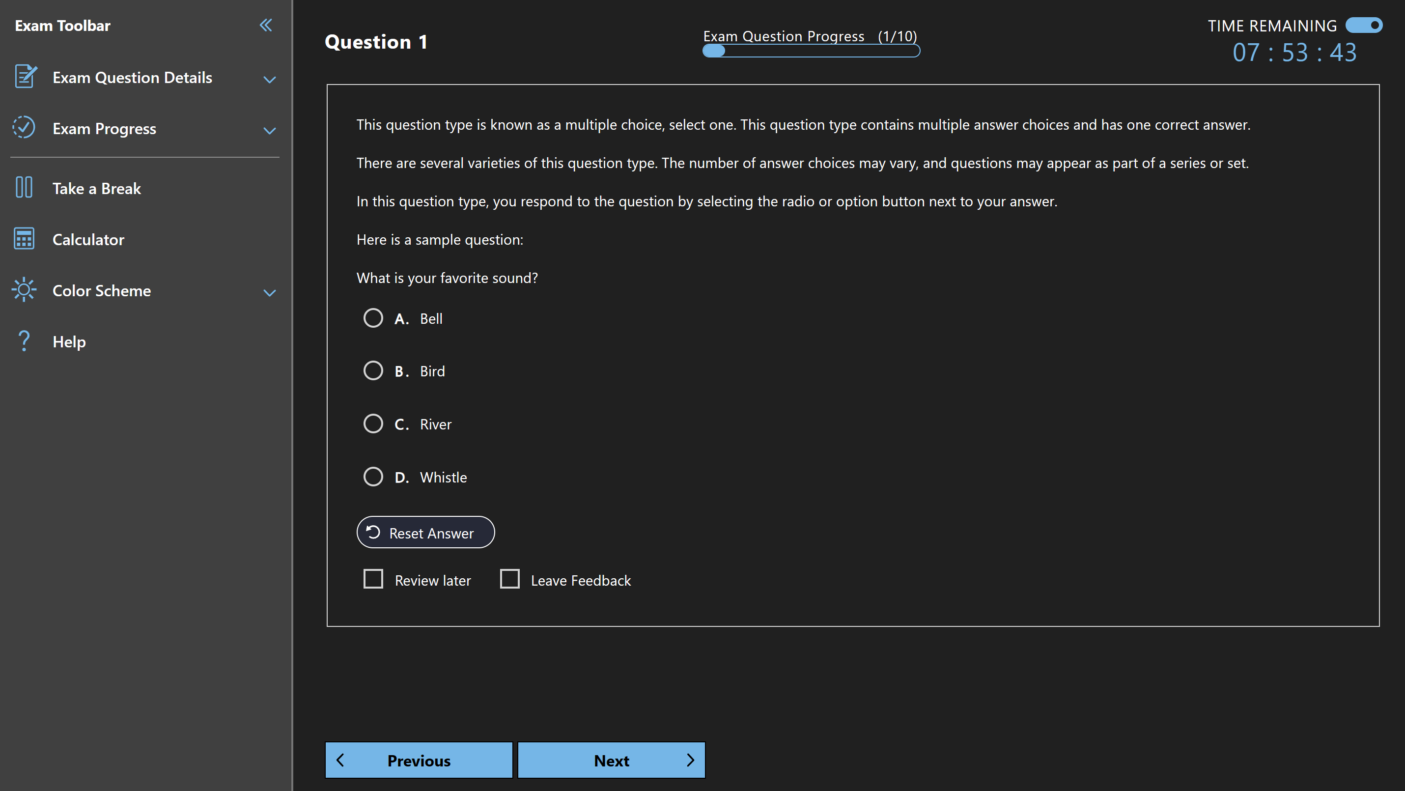 Microsoft Certification Exam UI