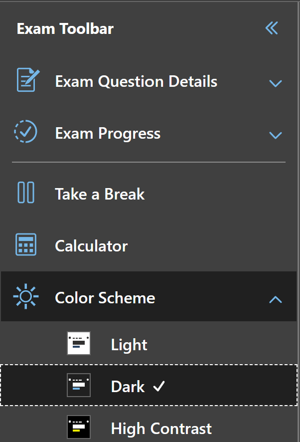 Microsoft Certification Exam Color Scheme