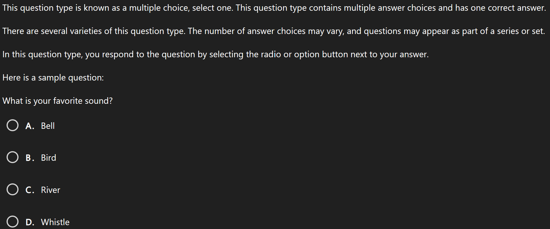 Multiple Choice Question Type