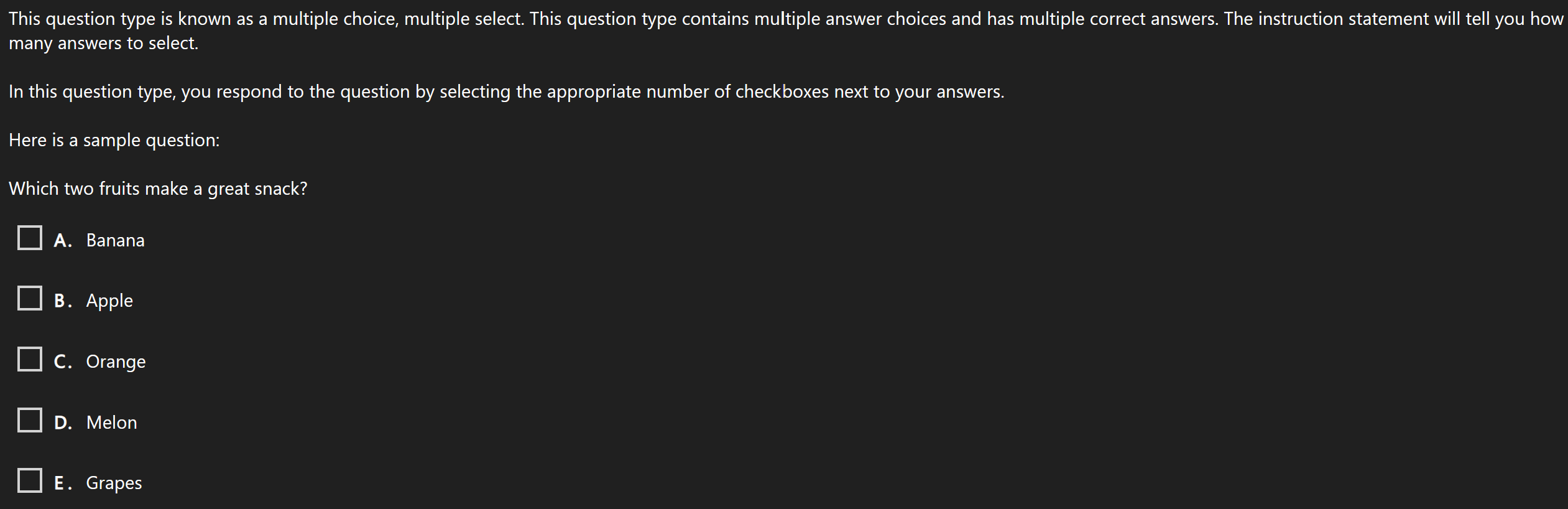 Multiple Choice & Multiple Select Question Type