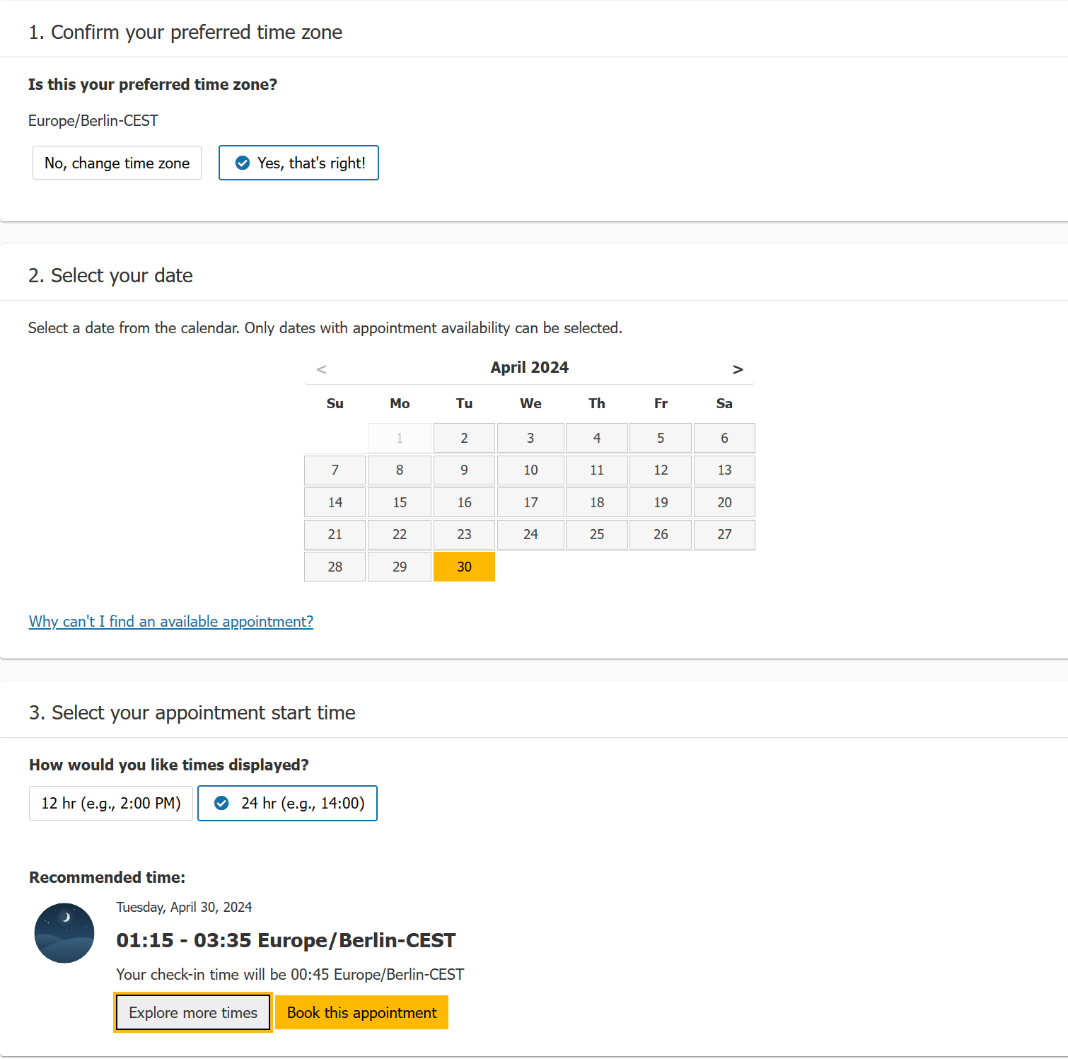 PearsonVue Plan Exam Date Page