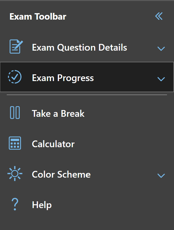 Microsoft Certification Exam Toolbar Screenshot